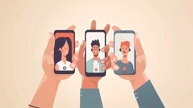 Professional Online Meeting Concept: Men in Video Call or Conference