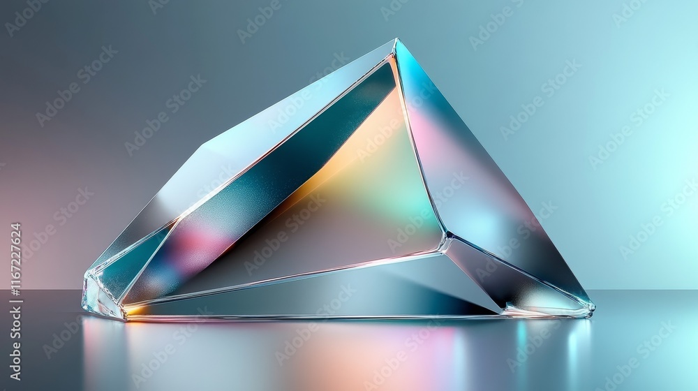 Aufkleber modern geometric packaging design includes staggered triangular and hexagonal shapes, gradient layer
