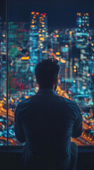 Fototapeta premium AI-integrated visualization system for data analysis, converting raw numerical data into visual stories that highlight key insights and trends.