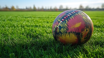 american football on grass