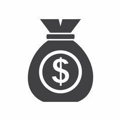 Obraz premium Minimalist Money Bag Vector Icon Design.