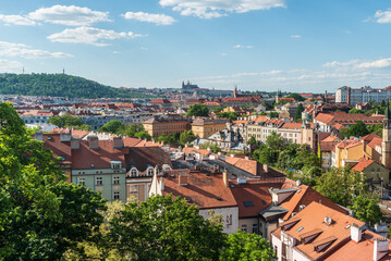 Fototapeta premium Prague city scenery from Vysehrad hill in Czech republic
