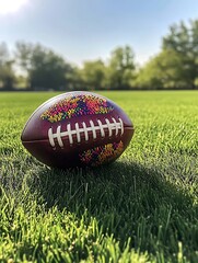 american football on grass