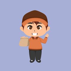 Cute chibi delivery man