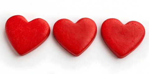Fototapeta premium Red heart shape isolated on white 