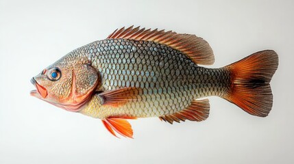 Fototapeta premium Nile tilapia fish fresh raw swimming aquatic food healthy seafood