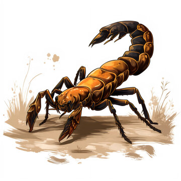 brown scorpion on ground clip art preview