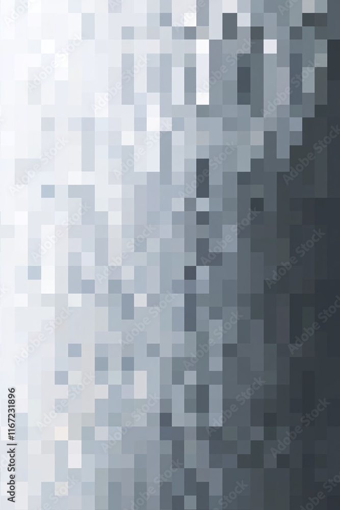 Poster muted gray to light silver pixel gradient with a smooth transition.