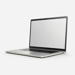 Blank Screen Laptop For Mockup. Blank Screen Laptop. White Screen.