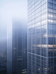 Obraz premium Futuristic cityscape with interconnected high-rise buildings 