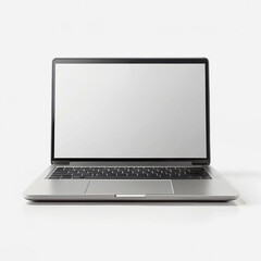Blank Screen Laptop For Mockup. Blank Screen Laptop. White Screen.