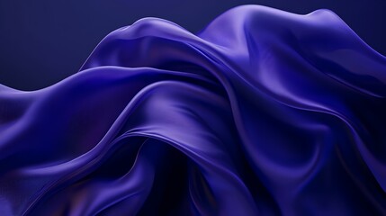 Obraz premium Abstract Draped Dark Blue Fabric Soft Waves