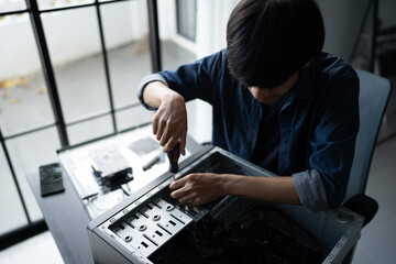 IT Engineer installing Hardware Equipment Development Facility Engineer  Maintenance computer...