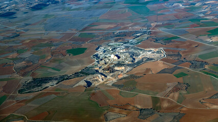 Aerial view of quarry in central Spain