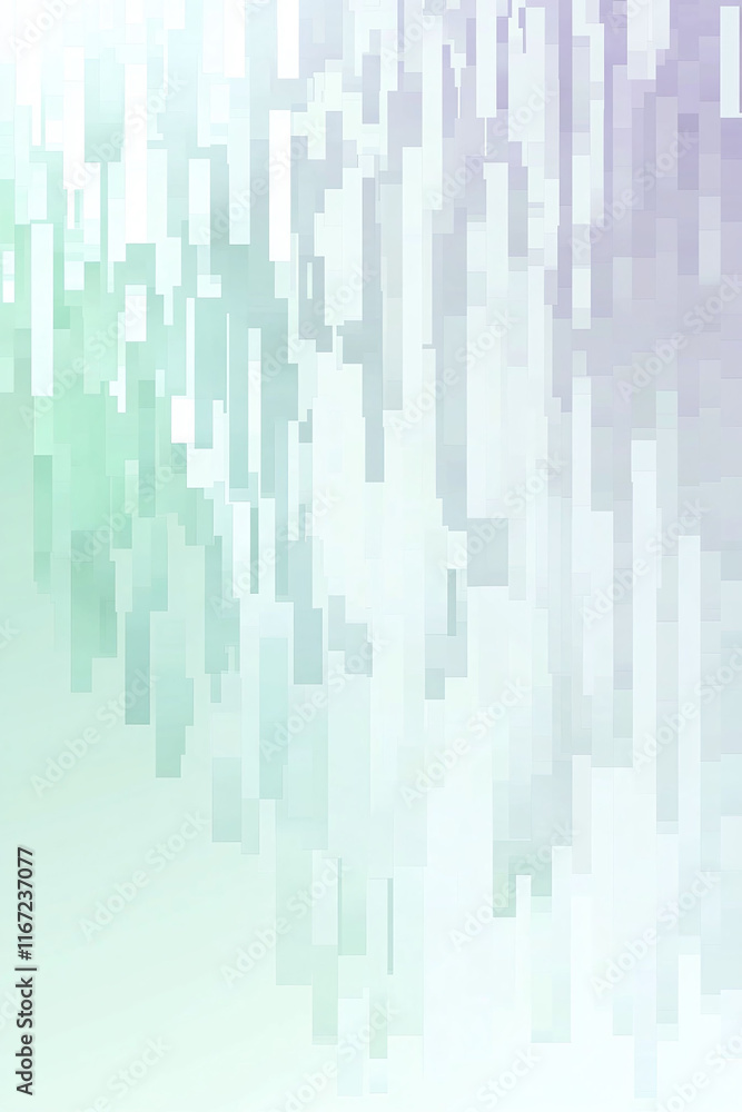 Poster soft mint green transitioning into pale lavender in a pixel gradient style.