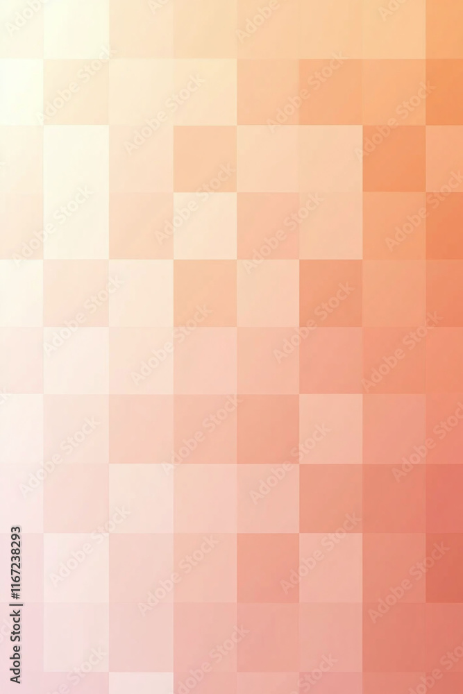 Poster warm peach to soft cream pixel gradient creating a subtle and elegant effect.