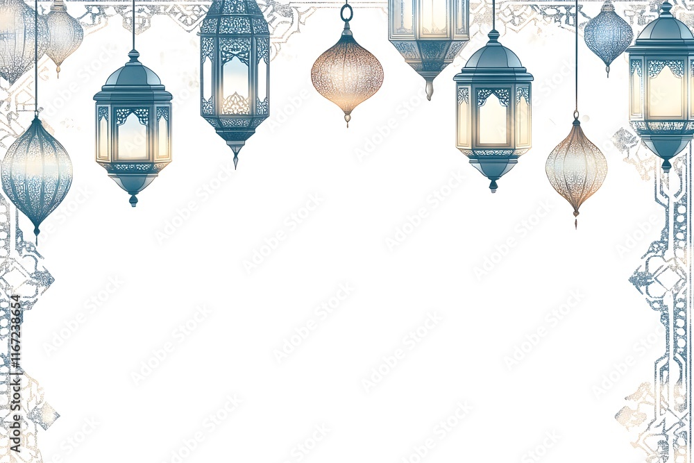 Aufkleber intricate lantern design for eid mubarak with ethereal light and elegant patterns perfect for festiv