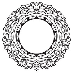 illustration art engraving mandala circle frame tattoo and t-shirt design