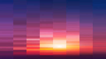 Artistic gradients design capturing the warm glow summer sunset with vibrant colors. Sunrise or sunset blurred background for banner, poster. Creative gradients in summer colors. Vector illustration