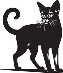 Cat black silhouette vector