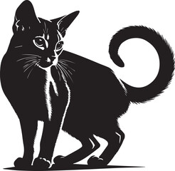 Cat black silhouette vector