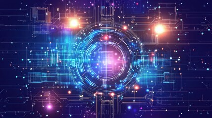 Blue color background with abstract financial graph
