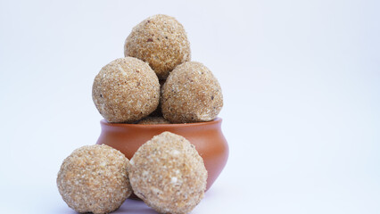 Fenugreek or methi ke Laddu, laddo or laddoo or sweet mithai balls for boosting immunity in winters