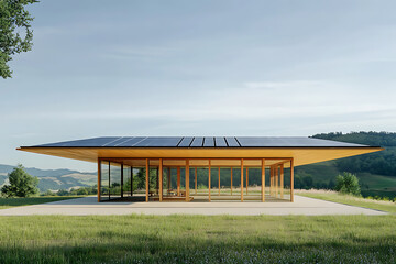 Stunning Modern Wooden Structure with Solar Panels