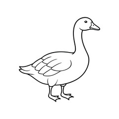 goose line art vector illustration