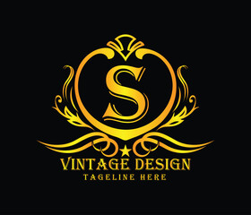 Luxary S letter logo design