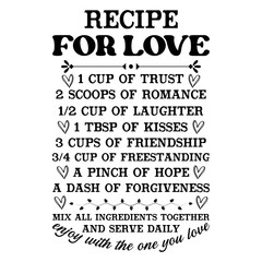 Recipe For Love T shirt Design PNG