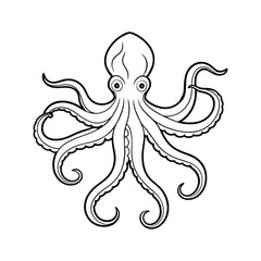 octopus line art vector illustration