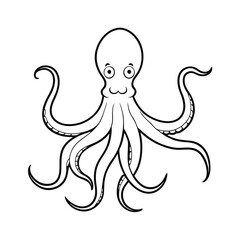 octopus line art vector illustration