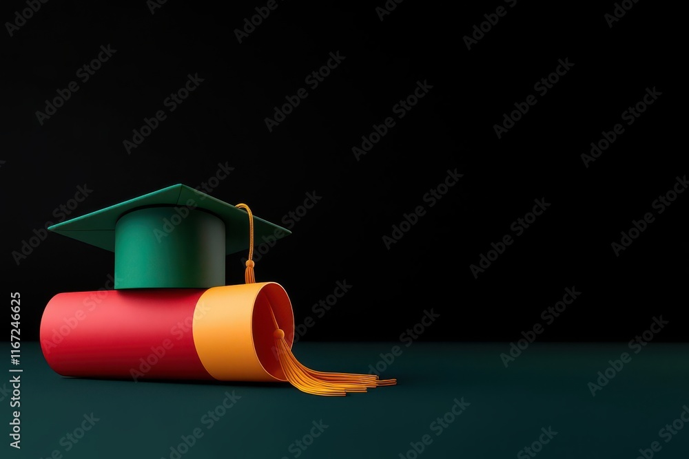 Poster online learning concept. a serene image of a glowing notification for a new certificate, highlightin