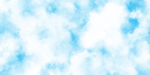 Abstract Watercolor shades blurry and defocused Cloudy Blue Sky Background, aquarelle paint paper textured canvas element for text design, abstract blue sky watercolor background.