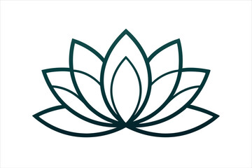 Lotus Flower Line Art Style Vector Illustration - Elegant Minimalist Design