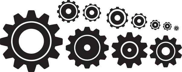 Gear setting icon set. Cogwheel icon. Gear wheel icons. Gear setting icon collection. Setting Icons Mega Bundle. Gear icon line, thin, vector, set, icons, design.