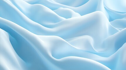 Fototapeta premium Abstract Light Blue Fabric Draped Softly