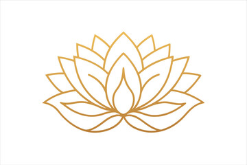 Minimalist colorful Lotus Flower Line Art Vector - Elegant and Modern Illustration