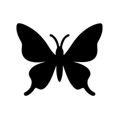 Butterfly silhouette vector illustration on white background.