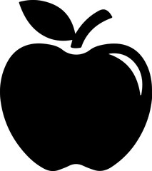 Apple silhouette vector illustration on white background.
