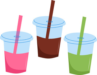 Drinks with various flavors clipart drawing 