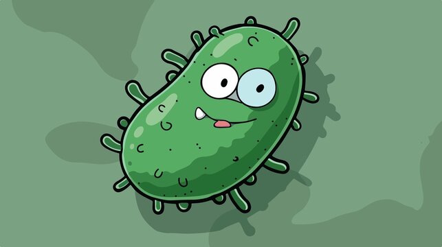 Colorful Cartoon Germ Bacteria Vector Illustration: Microorganism Infectious Disease Spread Concept