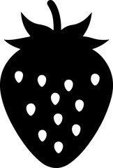 Strawberry silhouette vector illustration on white background