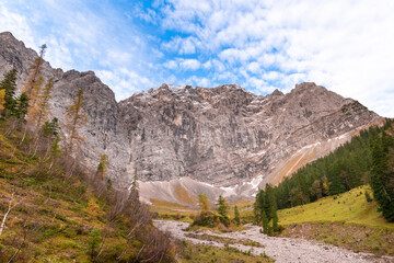 Mountain stream at Großer Ahornboden in the Karwendel Mountains, Austria – scenic alpine nature landscape