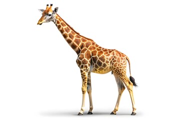 Fototapeta premium Giraffe isolated in white background. Giraffe Stock Photo.