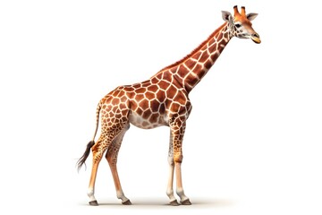 Naklejka premium Giraffe isolated in white background. Giraffe Stock Photo.