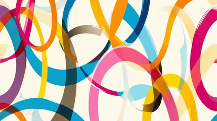 Abstract vector illustration of a colorful spoon pattern design with rainbow waves and star shapes, perfect for modern wallpaper or business card decoration