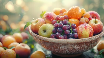Vibrant Fruit Bowl: A Still Life of Nature's Sweetness