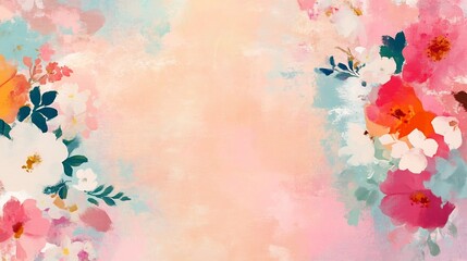 Blurred Pastel-Toned Floral Background with Copyspace for Quotes or Text